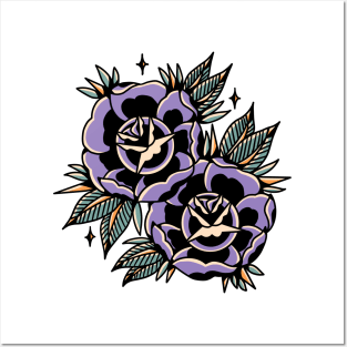 purple rose tattoo Posters and Art